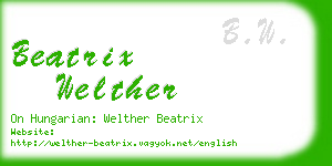 beatrix welther business card